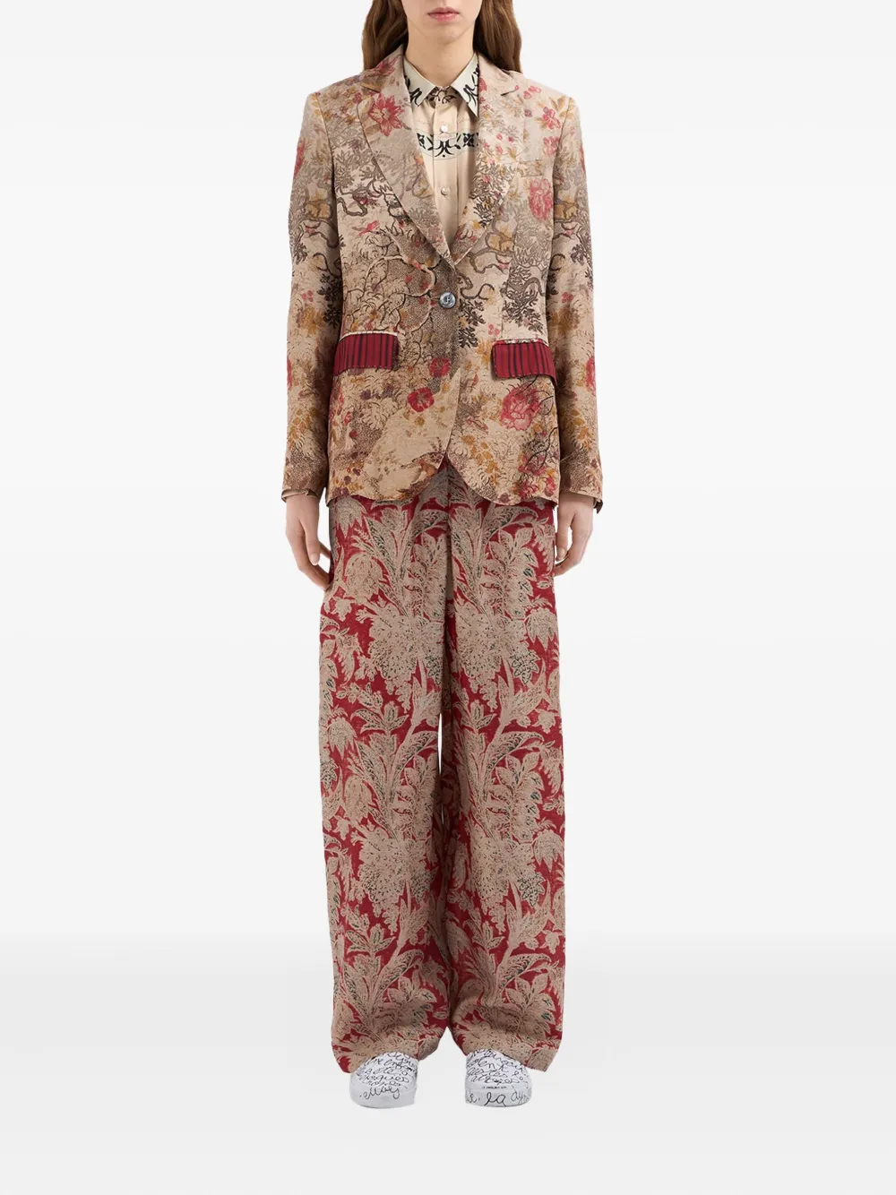 Pierre-Louis Mascia Blazer met bloemenprint Beige