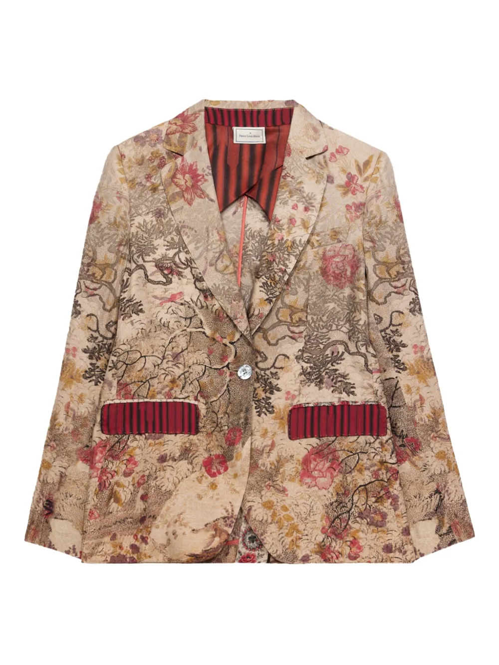 Pierre-Louis Mascia Blazer met bloe print Beige