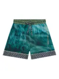 Pierre-Louis Mascia landscape-print drawstring shorts - Green