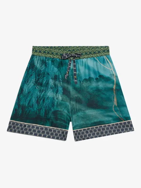 Pierre-Louis Mascia landscape-print silk shorts