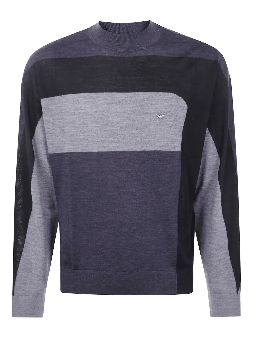 Emporio Armani block-panel wool sweater | Grey | Image 1