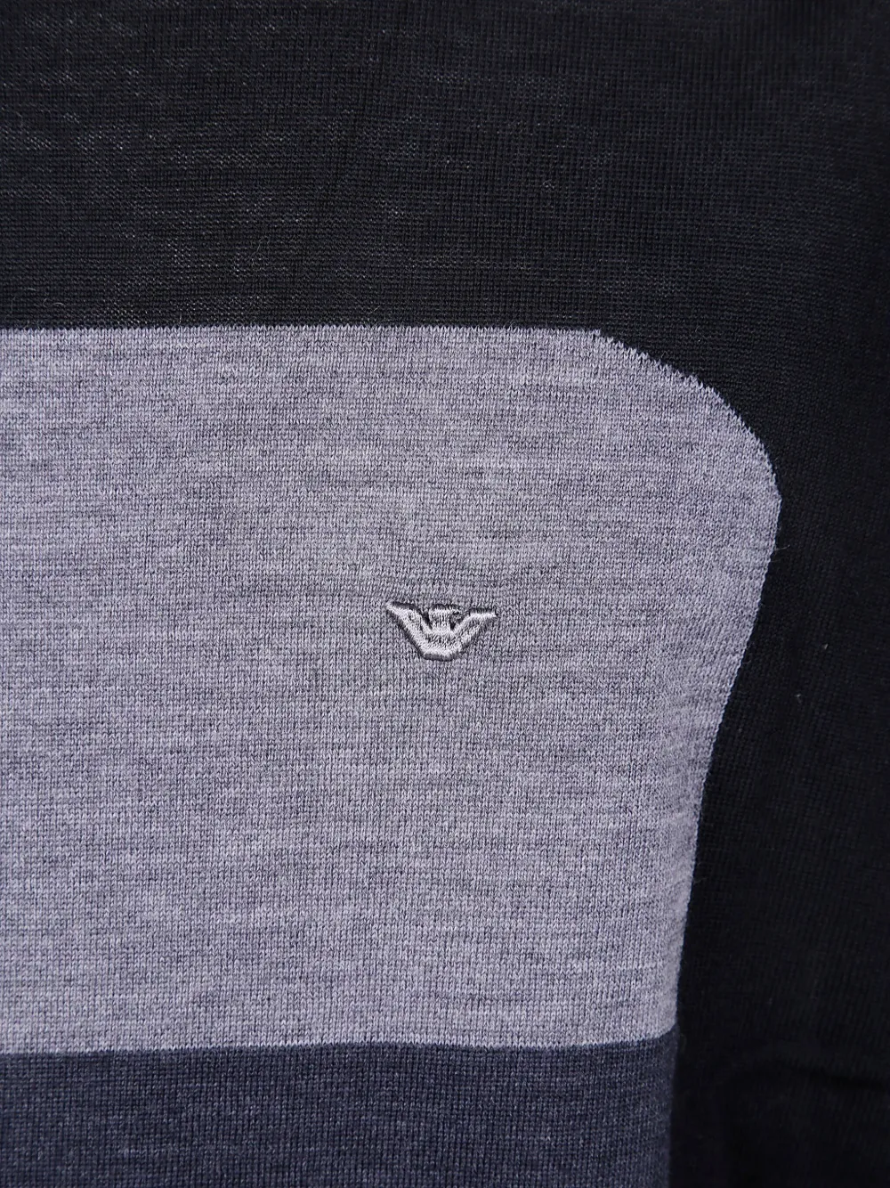 Emporio Armani Wollen trui met colourblocking Grijs