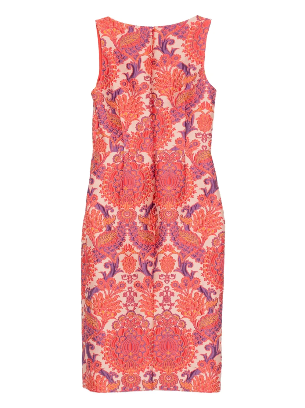 ETRO Mouwloze jurk met brokaat en bloemen Oranje
