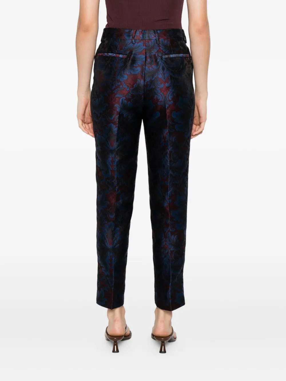ETRO Broek met damask-print Blauw