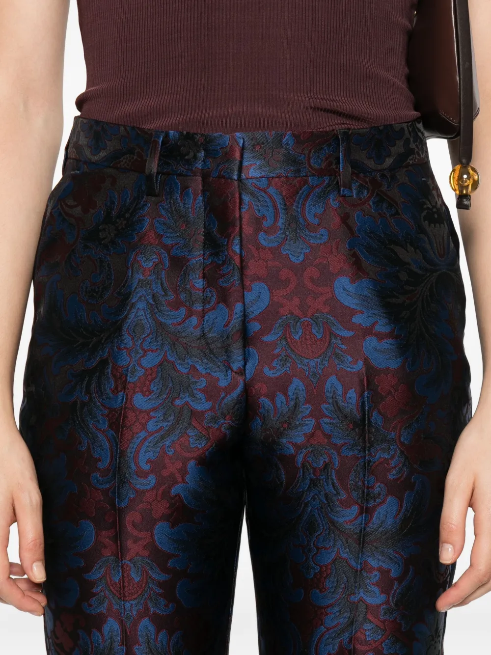 ETRO Broek met damask-print Blauw