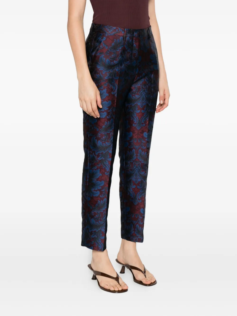 ETRO Broek met damask-print Blauw