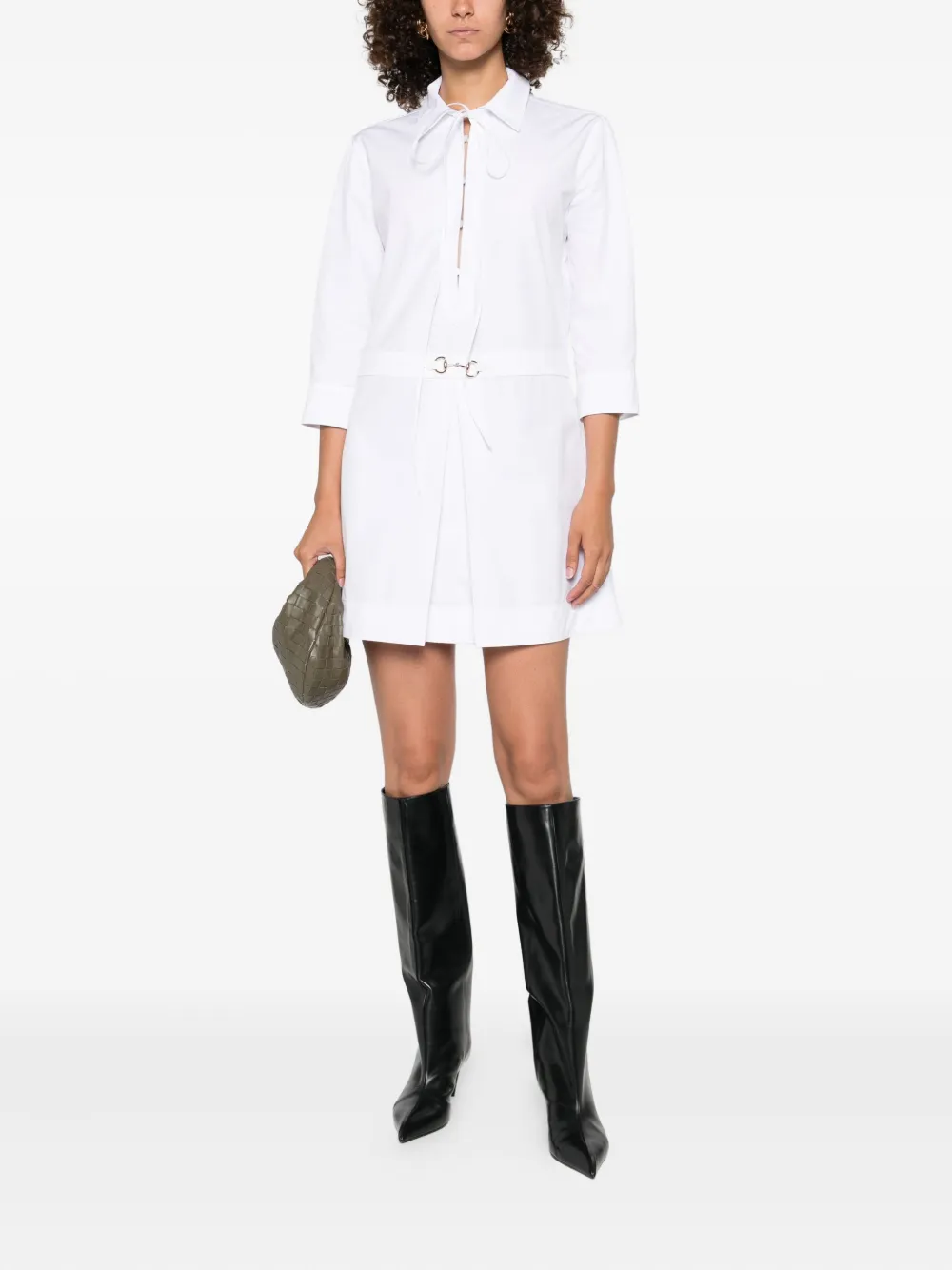Gucci lace-up cotton dress Wit