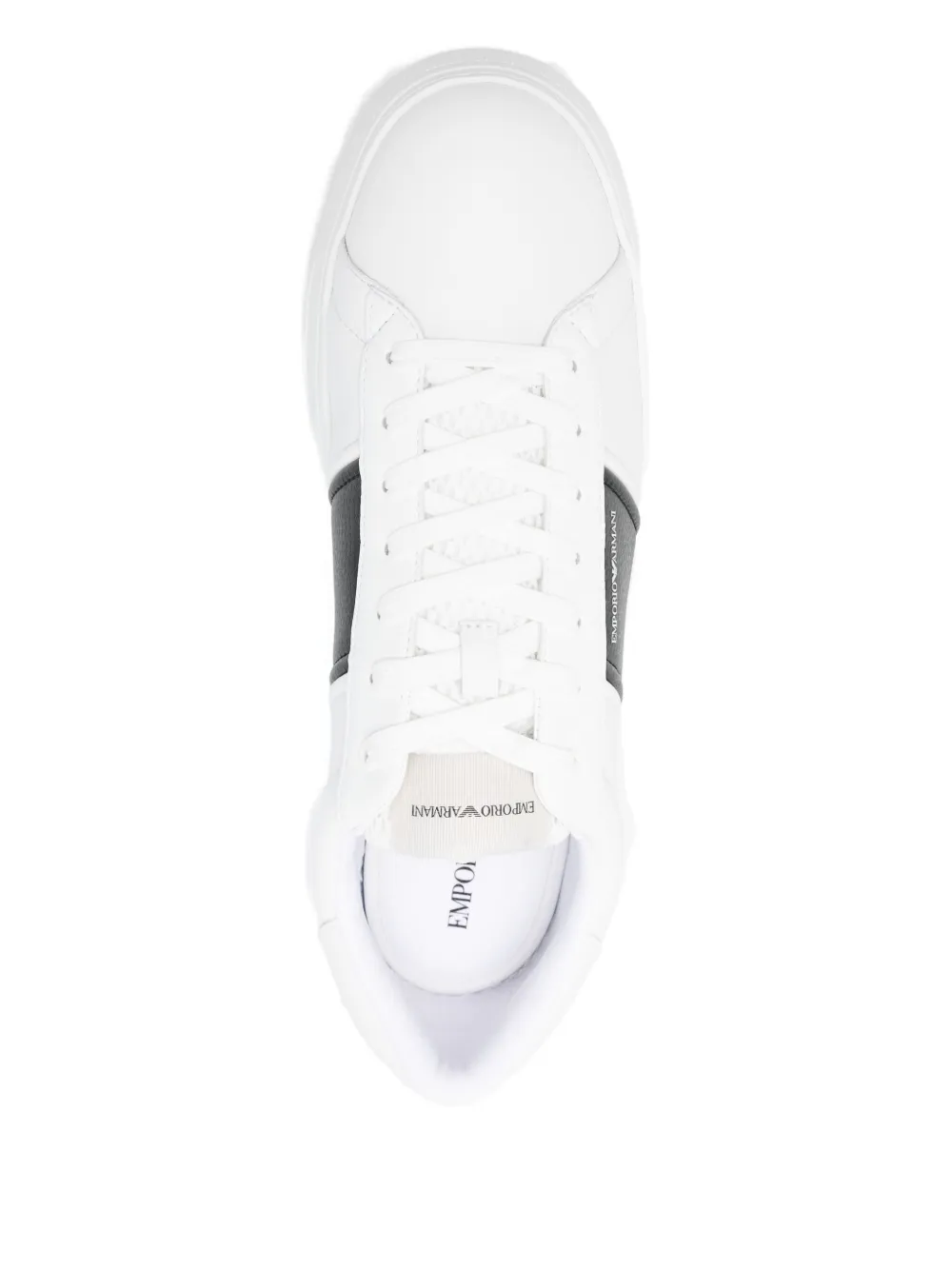 Emporio Armani logo-print leather sneakers White
