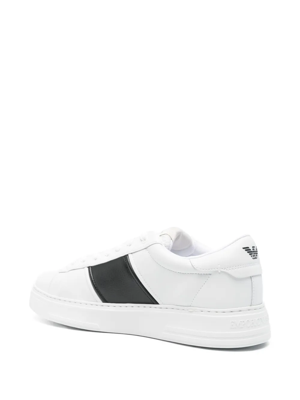 Emporio Armani logo-print leather sneakers White