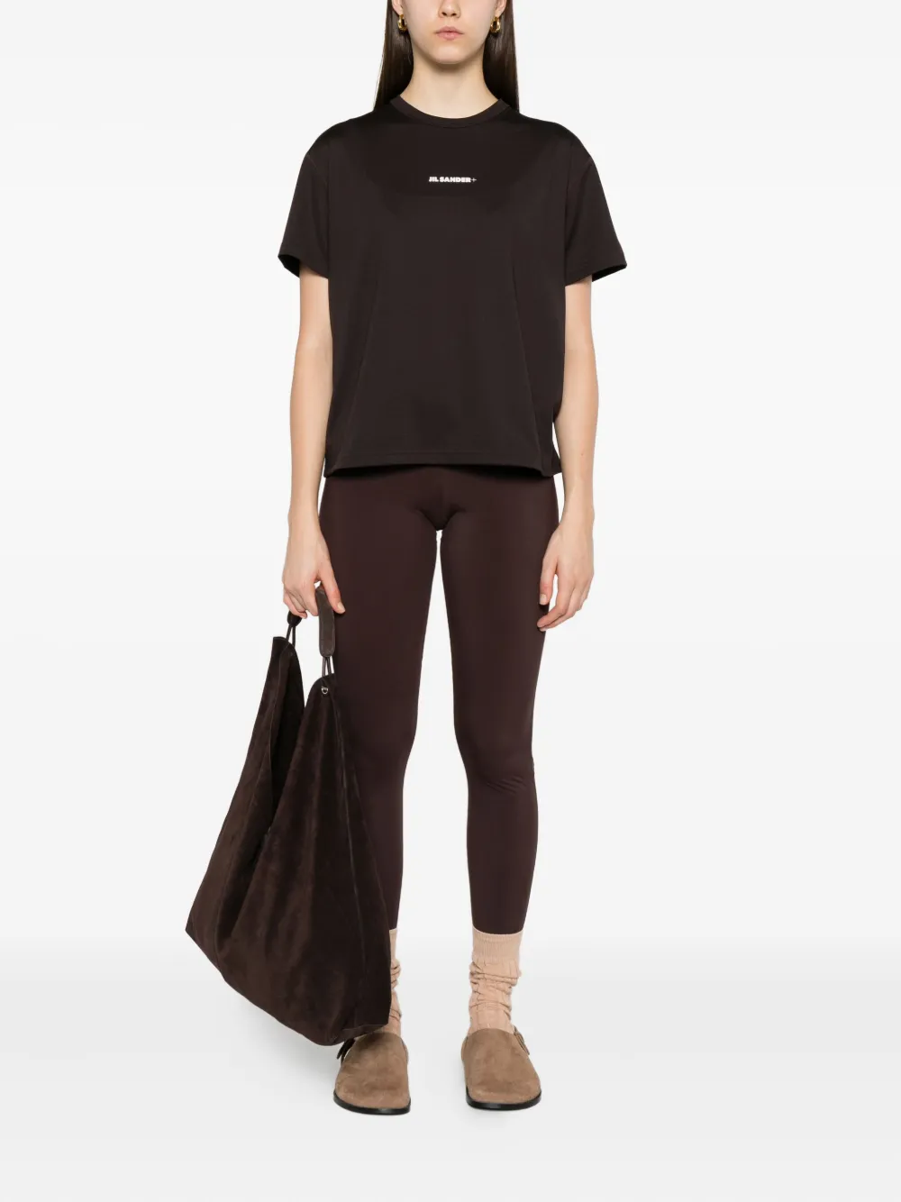JIL SANDER+ T-shirt met logo-applicatie Bruin
