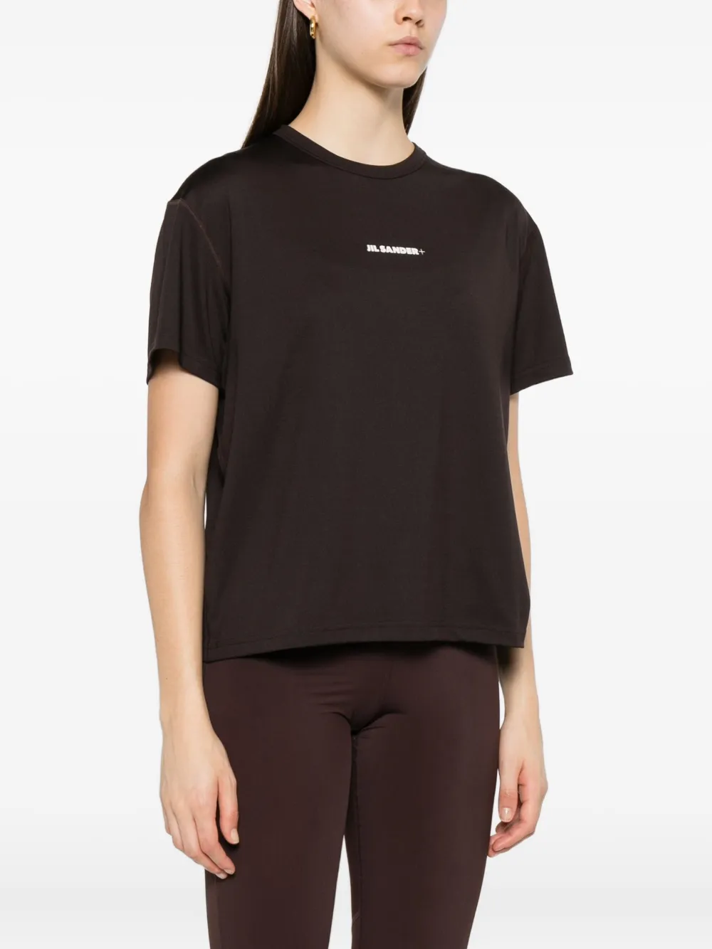 JIL SANDER+ T-shirt met logo-applicatie Bruin