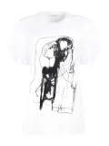 Askthedust Couple line-drawing cotton T-shirt - White