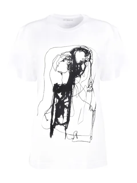 Askthedust Couple line-drawing cotton T-shirt