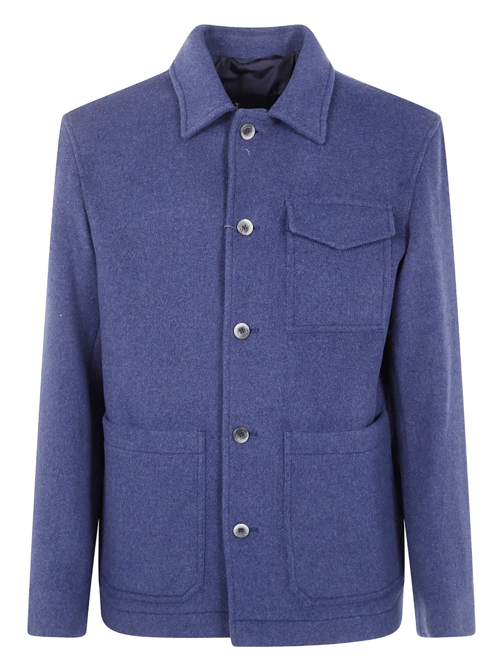 Herno Shirtjack met opgestikte zak Blauw