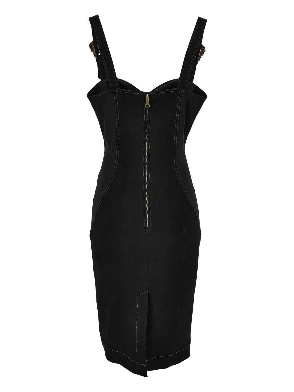 Versace Jeans Couture buckle-embellished seam-detail dress Zwart