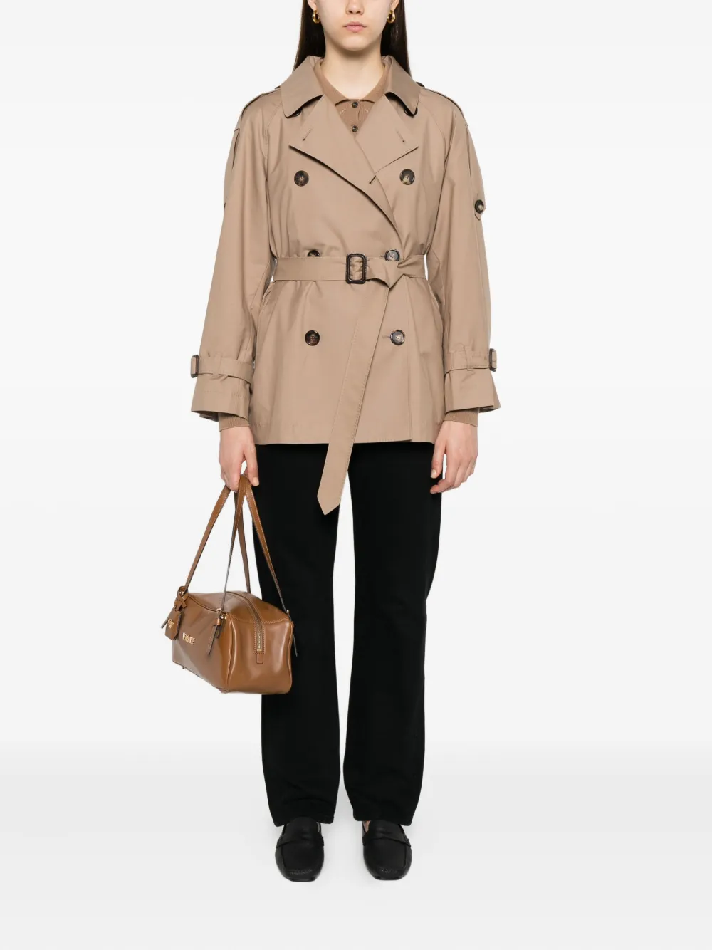 Max Mara belted double-breasted coat Beige