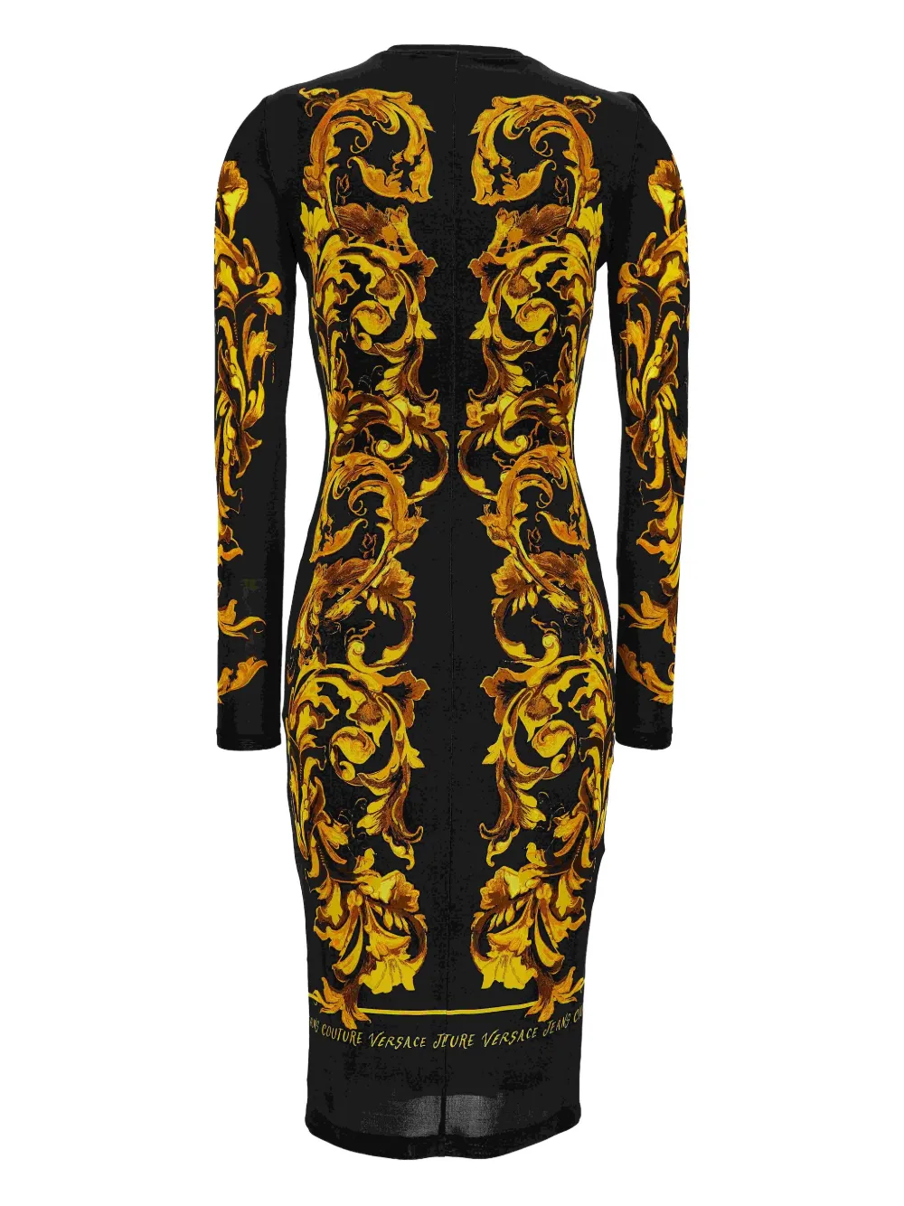 Versace Jeans Couture Jurk met barokprint - Zwart