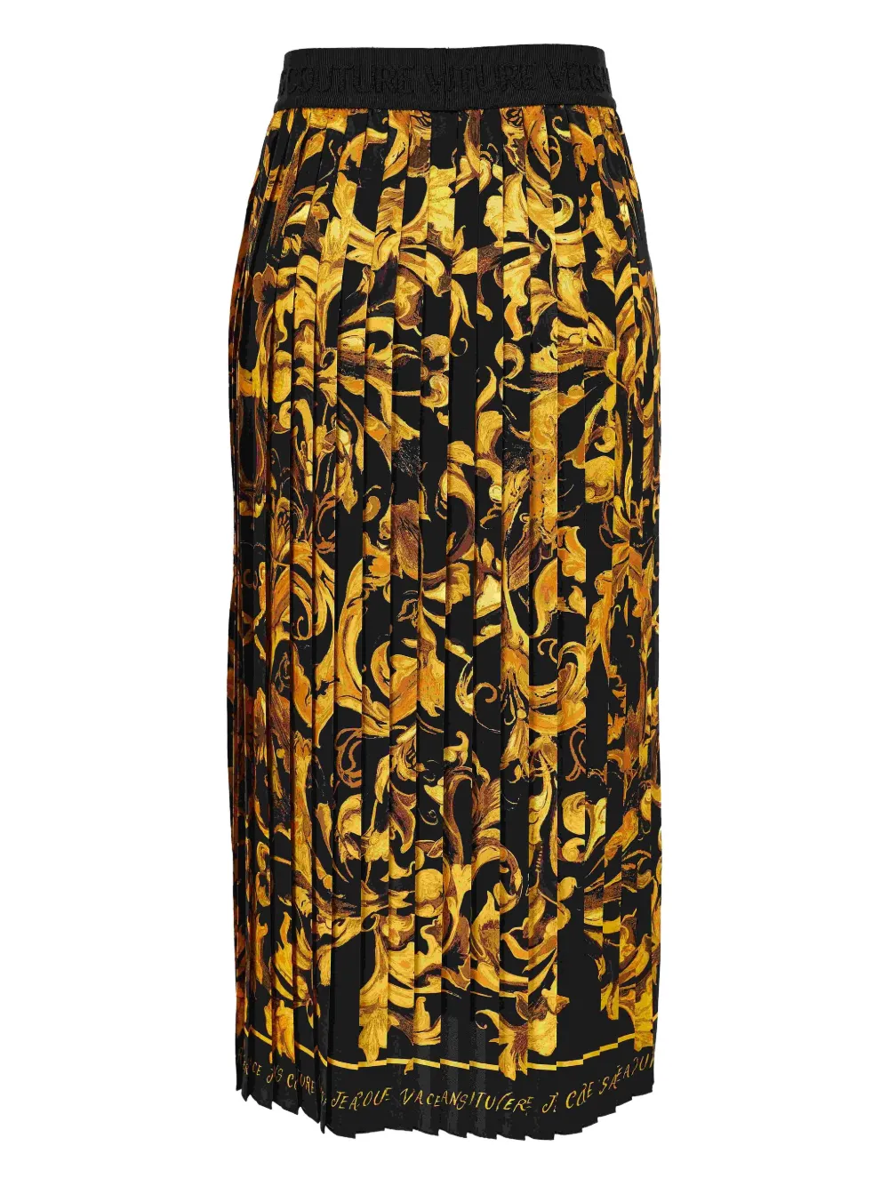 Versace Jeans Couture baroque-print pleated midi skirt Zwart