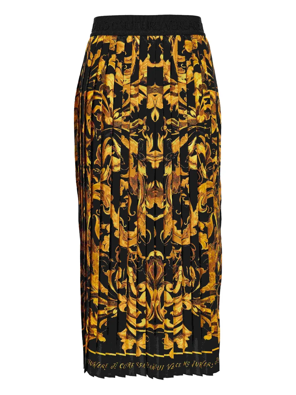 Versace Jeans Couture baroque-print pleated midi skirt Zwart