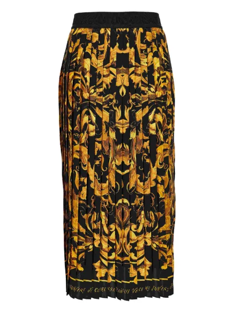 Versace Jeans Couture تنورة ميدي بكسرات وطبعة الباروك