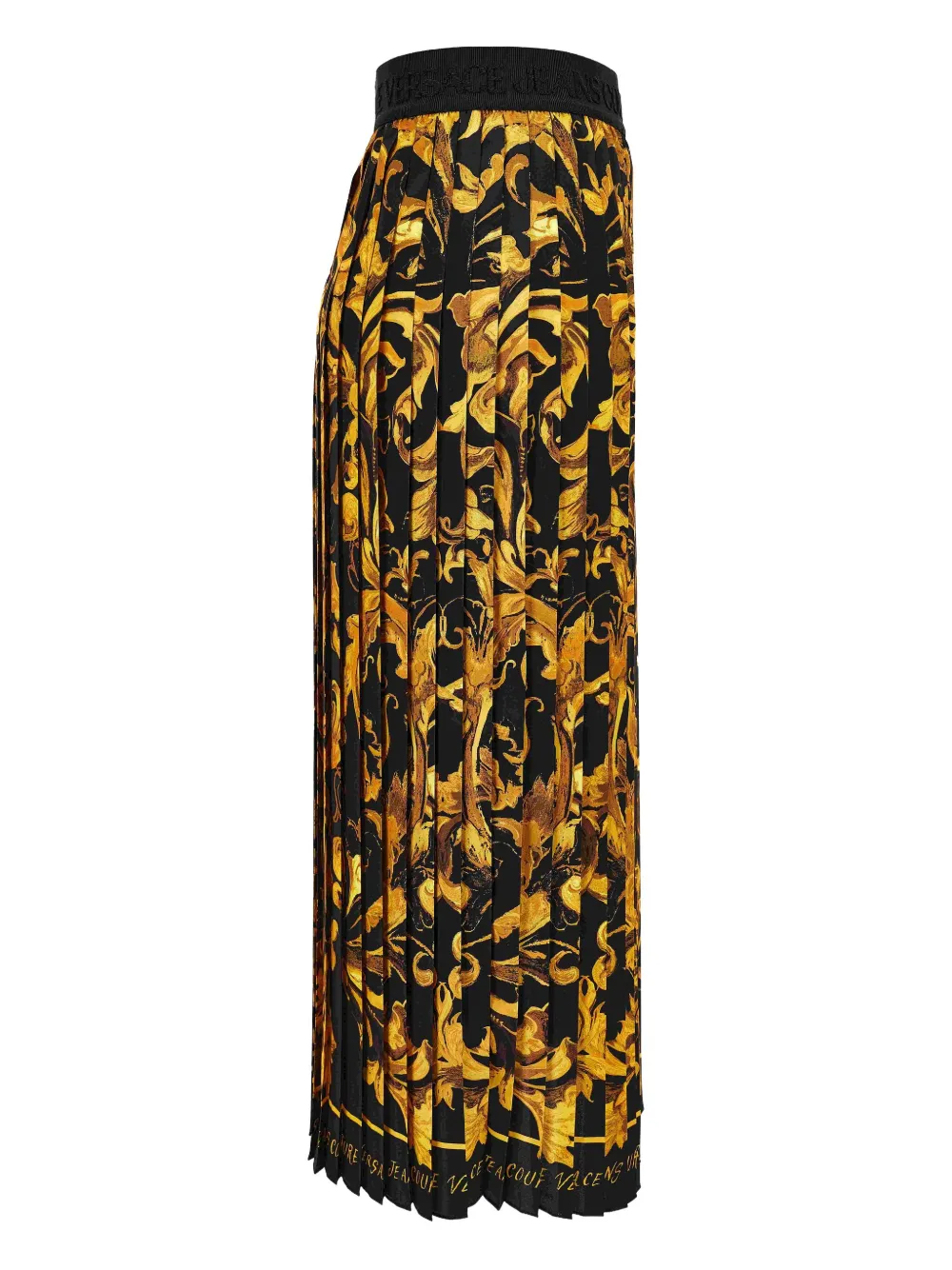 Versace Jeans Couture baroque-print pleated midi skirt Zwart