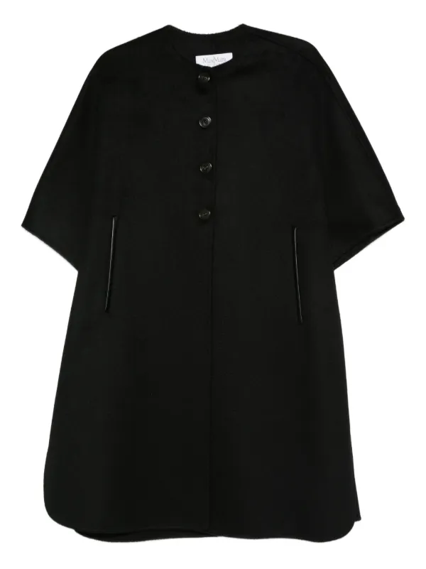 MAXMARA ベルト付きショートスリーブケープ 【関税込】 Max Mara ショートスリーブ ケープ | ブラック | FARFETCH JP