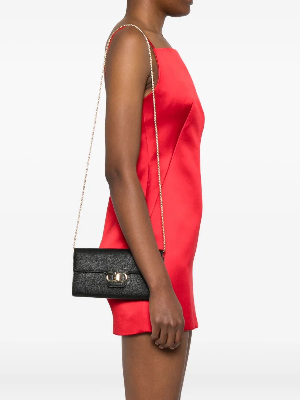 Ferragamo Gancini portemonnee Zwart
