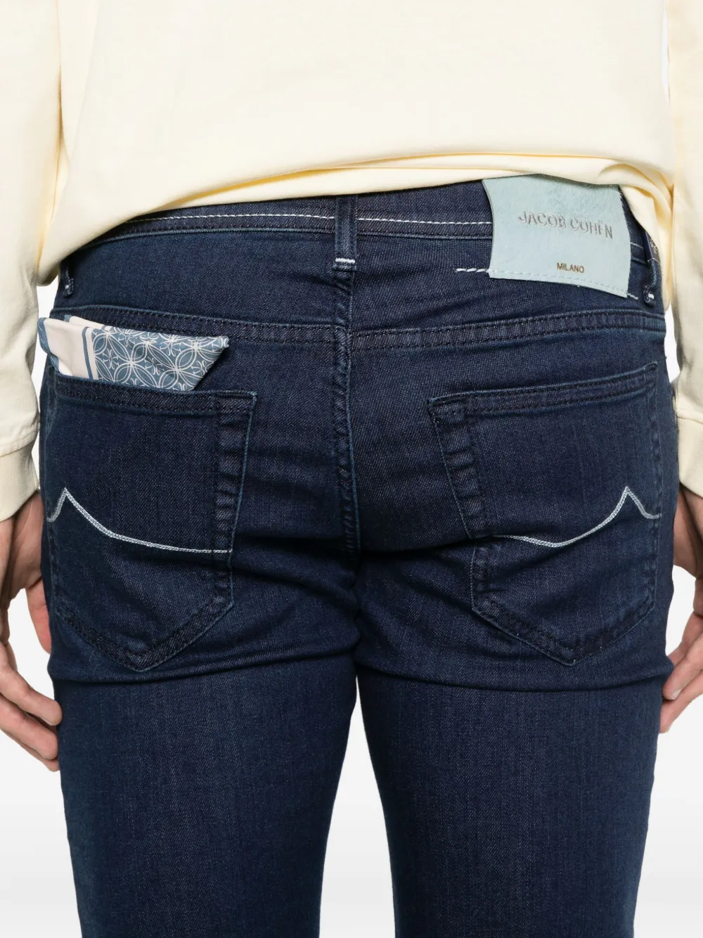 Jacob Cohën Jeans met geborduurd J-logo Blauw