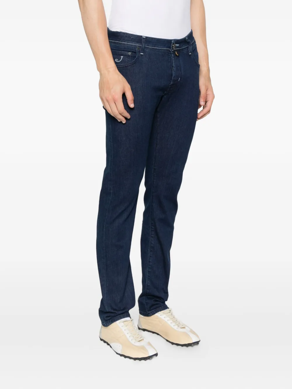 Jacob Cohën Jeans met geborduurd J-logo Blauw