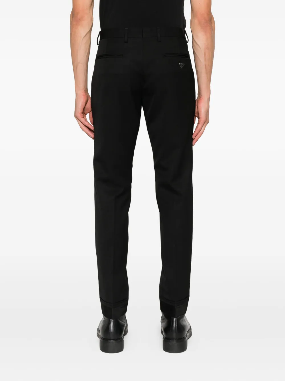 Prada zip-fly cotton trousers Zwart