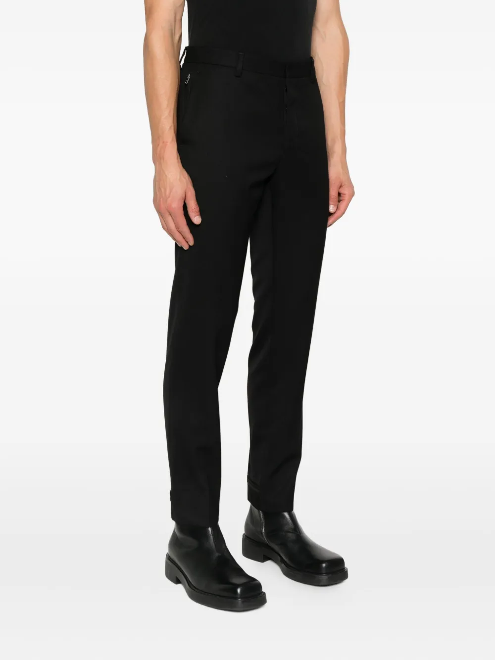 Prada zip-fly cotton trousers Zwart