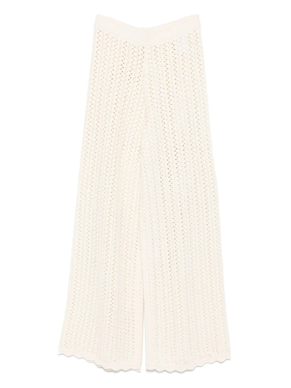 Ba&Sh Silvio crochet scallop-hem trousers | Neutrals | Image 1