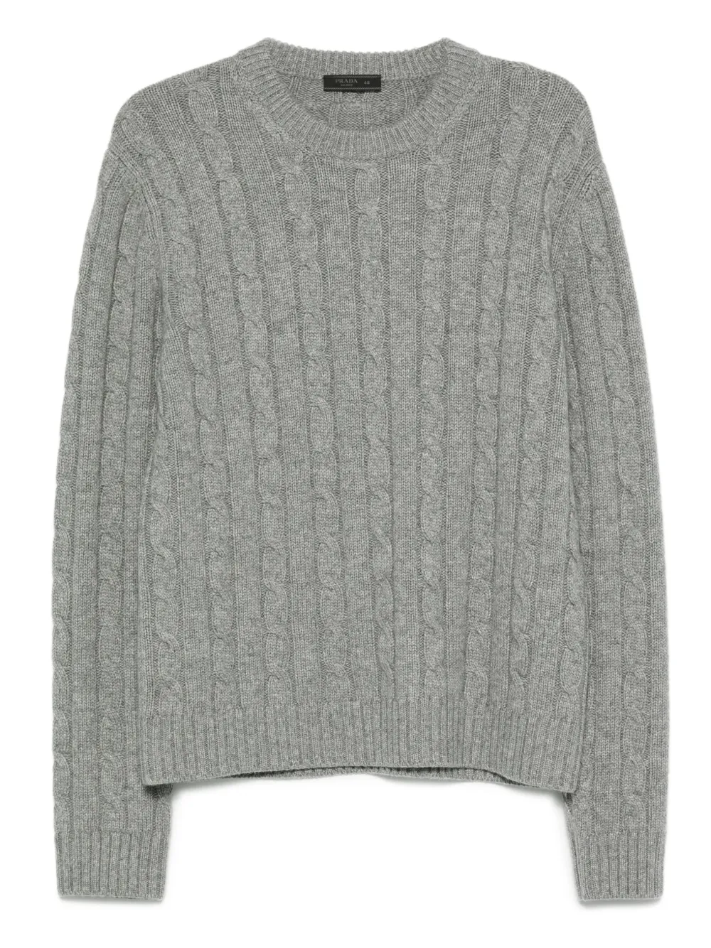 Prada cable-knit crew-neck sweater Grijs