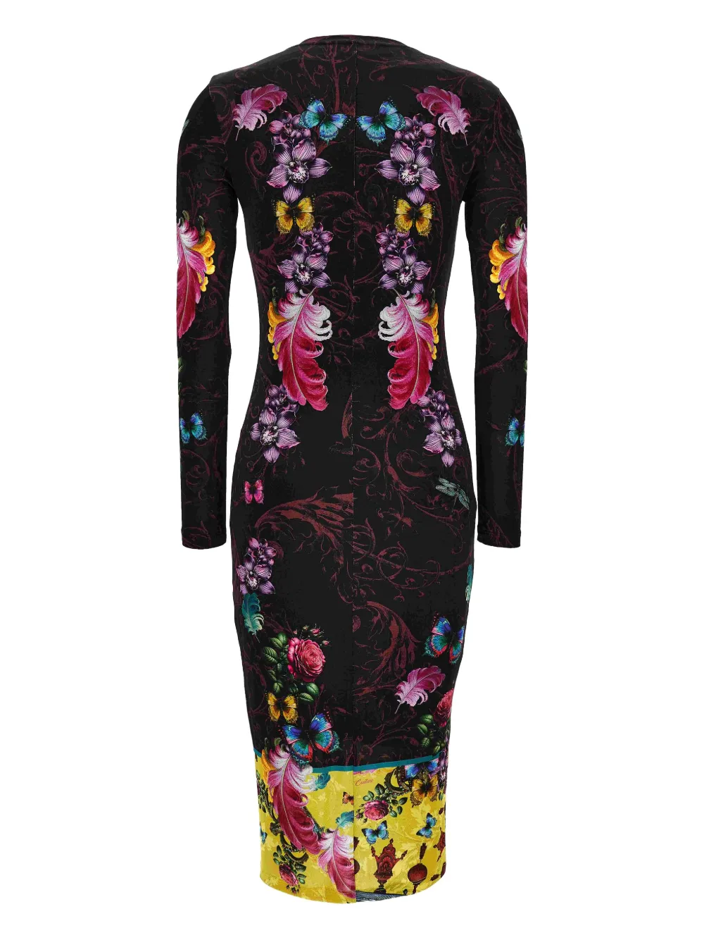 Versace Jeans Couture Floral-butterfly Print Midi Dress In Multi