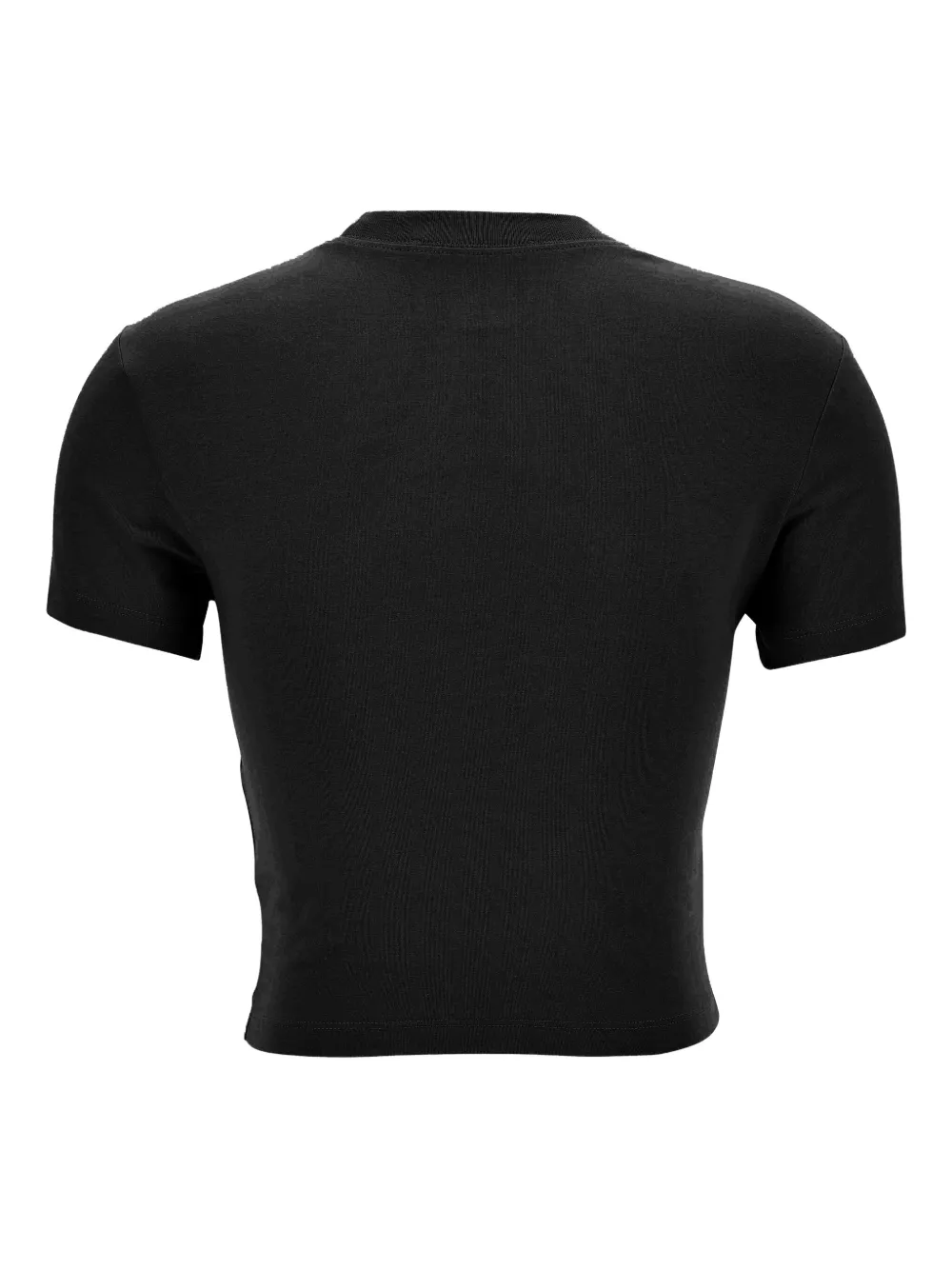 Versace Jeans Couture logo-patch crop T-shirt Zwart