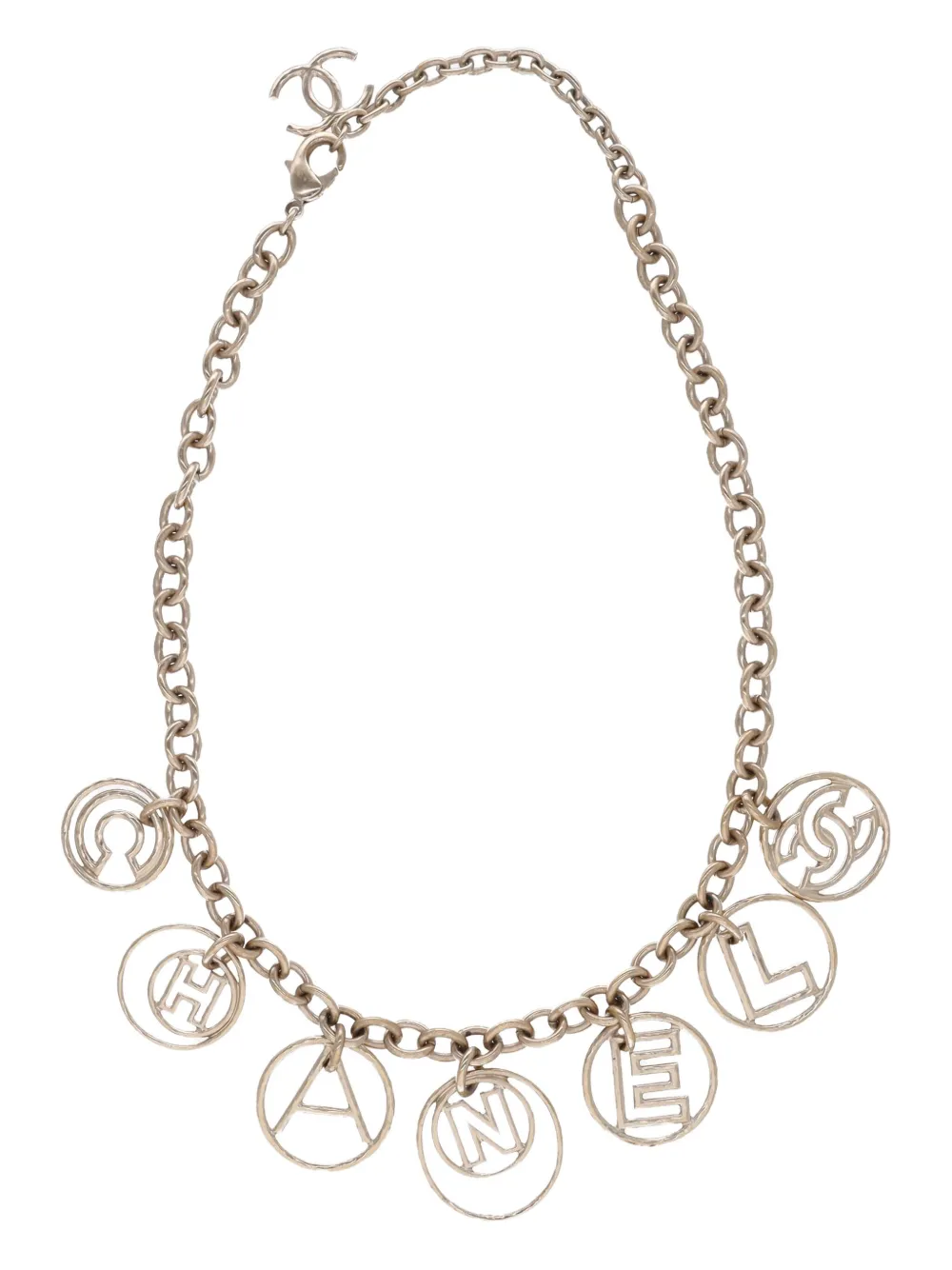 CHANEL Pre-Owned CC Hula Hoop Cuba necklace - シルバートーン CHANEL Pre-Owned CC Hula Hoop Cuba necklace - シルバートーン