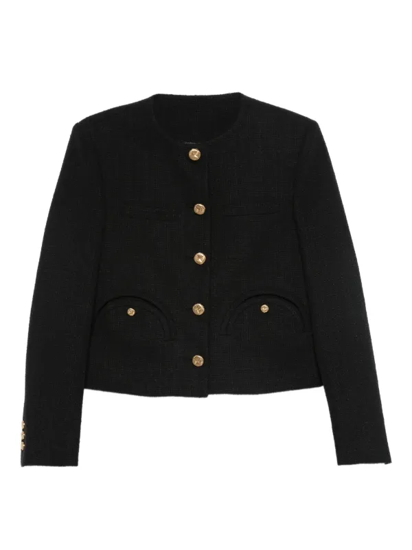 Blazé Milano Tweed button-fastening Jacket | Black | FARFETCH ZA
