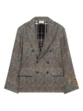 Pierre-Louis Mascia Cakesc14 damask-pattern double-breasted blazer - Blue