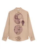 Pierre-Louis Mascia ALOEGOTS clockwork-print shirt - Neutrals