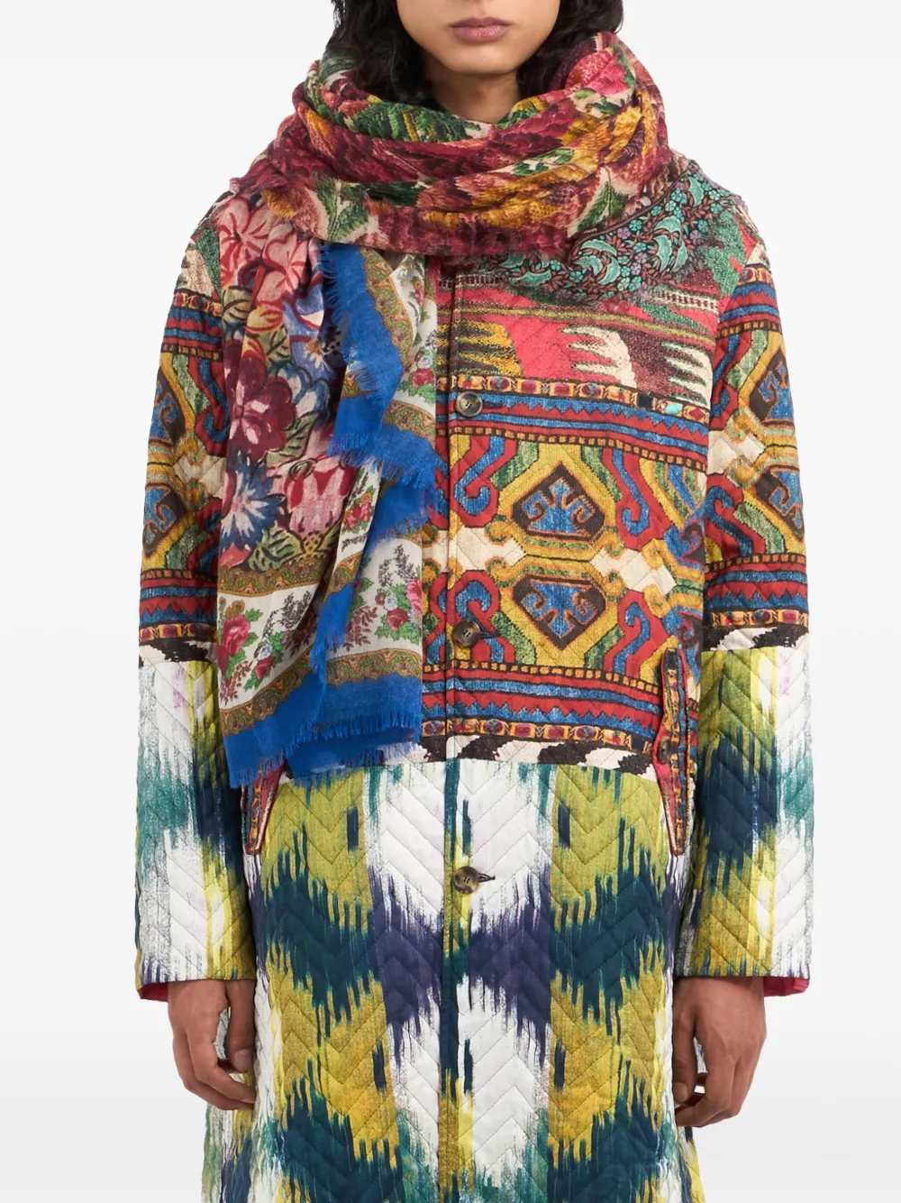 Pierre-Louis Mascia floral-patterned rectangle scarf Roze