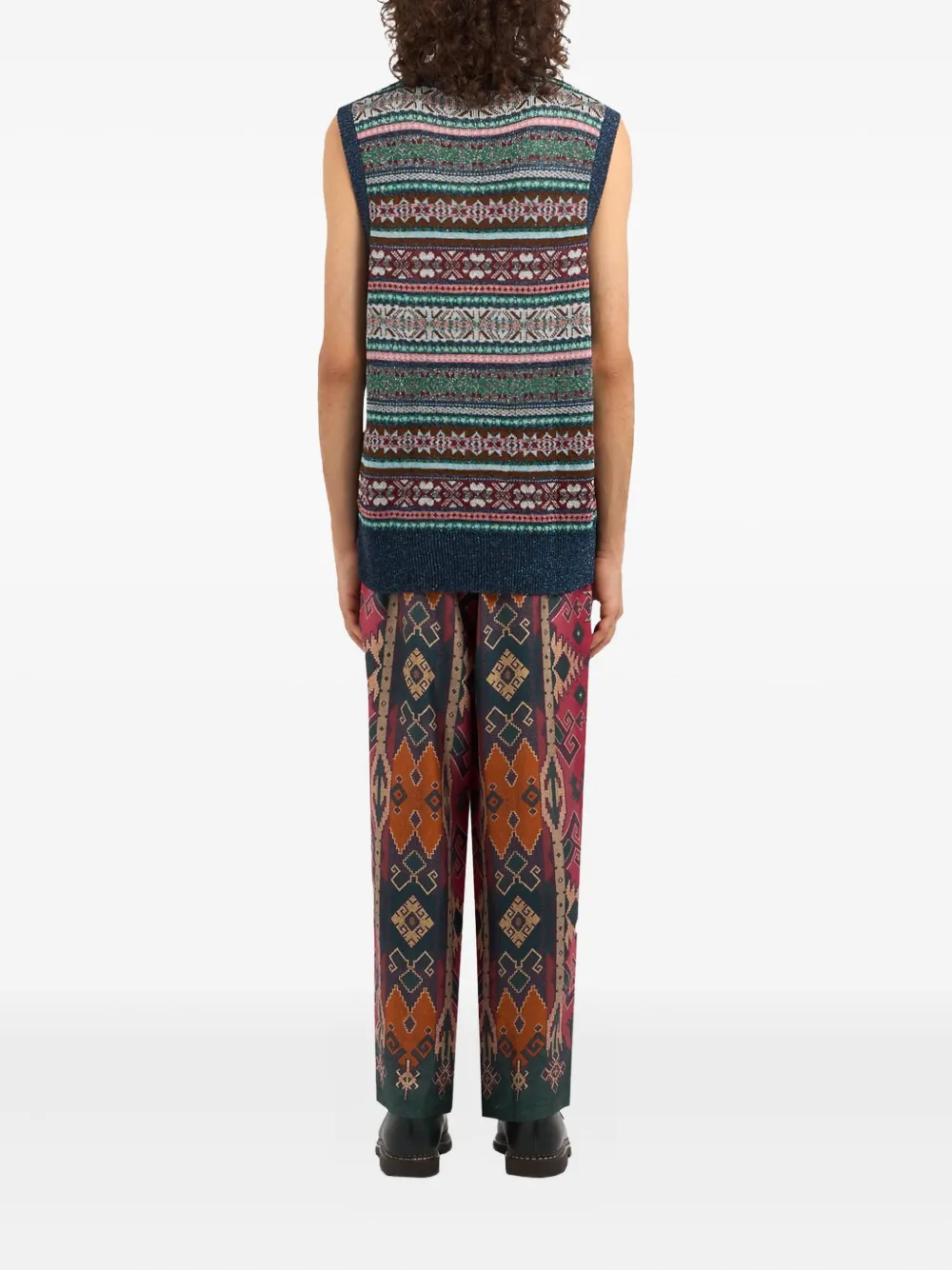 Pierre-Louis Mascia Tricot gilet met geometrisch patroon Blauw