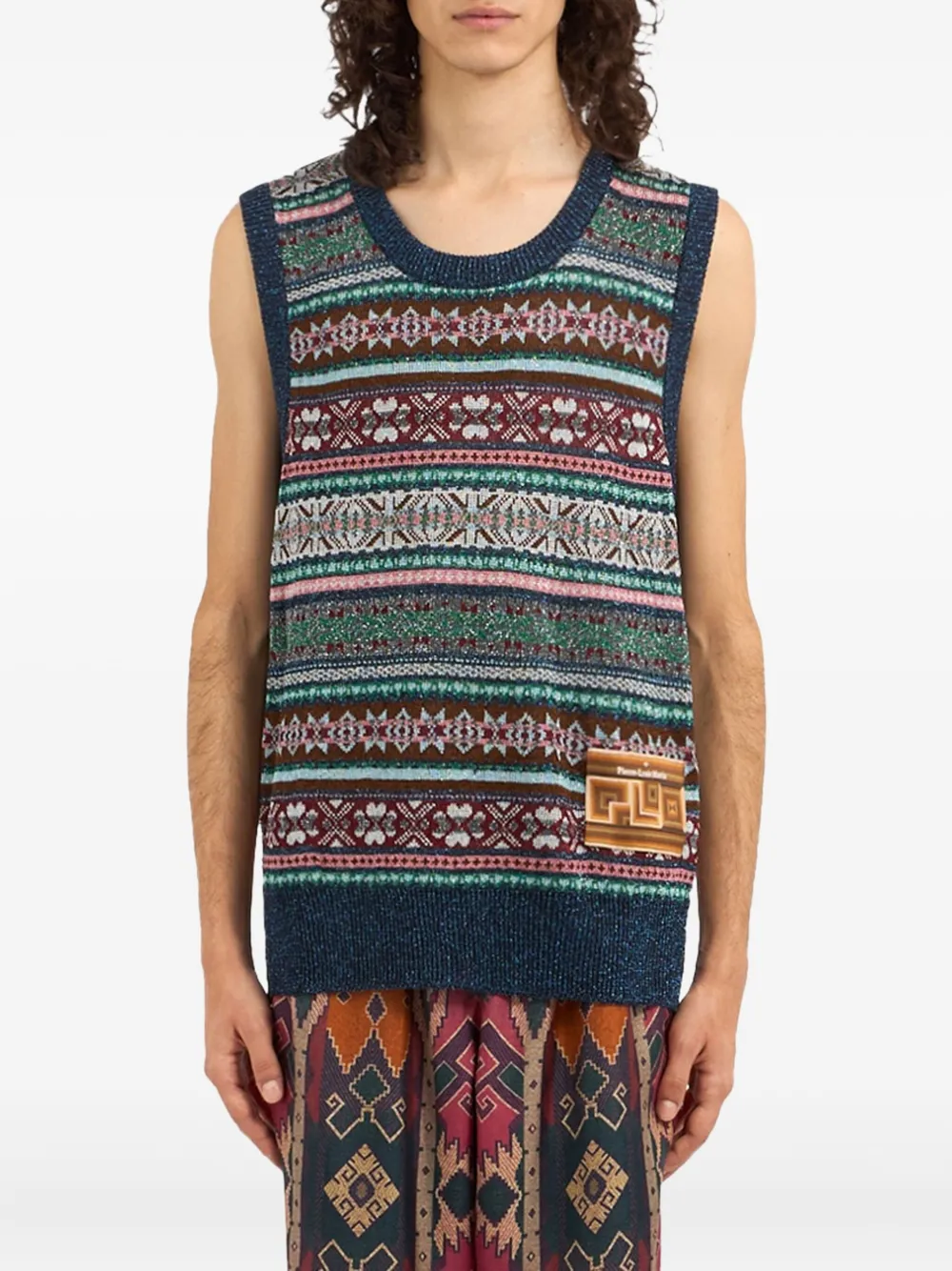 Pierre-Louis Mascia Tricot gilet met geometrisch patroon Blauw