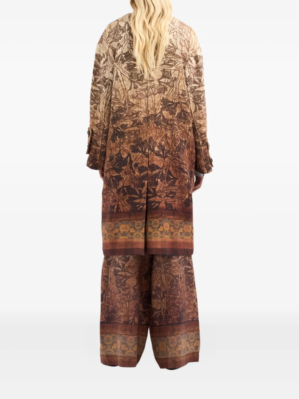 Pierre-Louis Mascia Pancake printed wool coat Beige