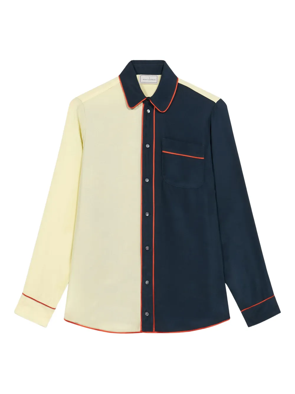 Pierre-Louis Mascia two-tone piped shirt Blauw