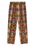 Pierre-Louis Mascia Fancy geometric-pattern silk trousers - Yellow