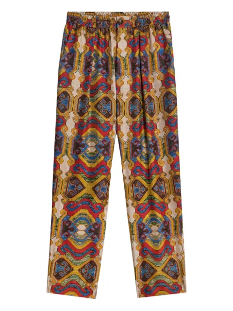 Pierre-Louis Mascia Fancy geometric-pattern silk trousers
