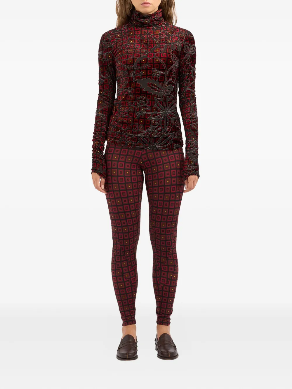 Pierre-Louis Mascia SPIDERMAN geometric-pattern leggings Rood
