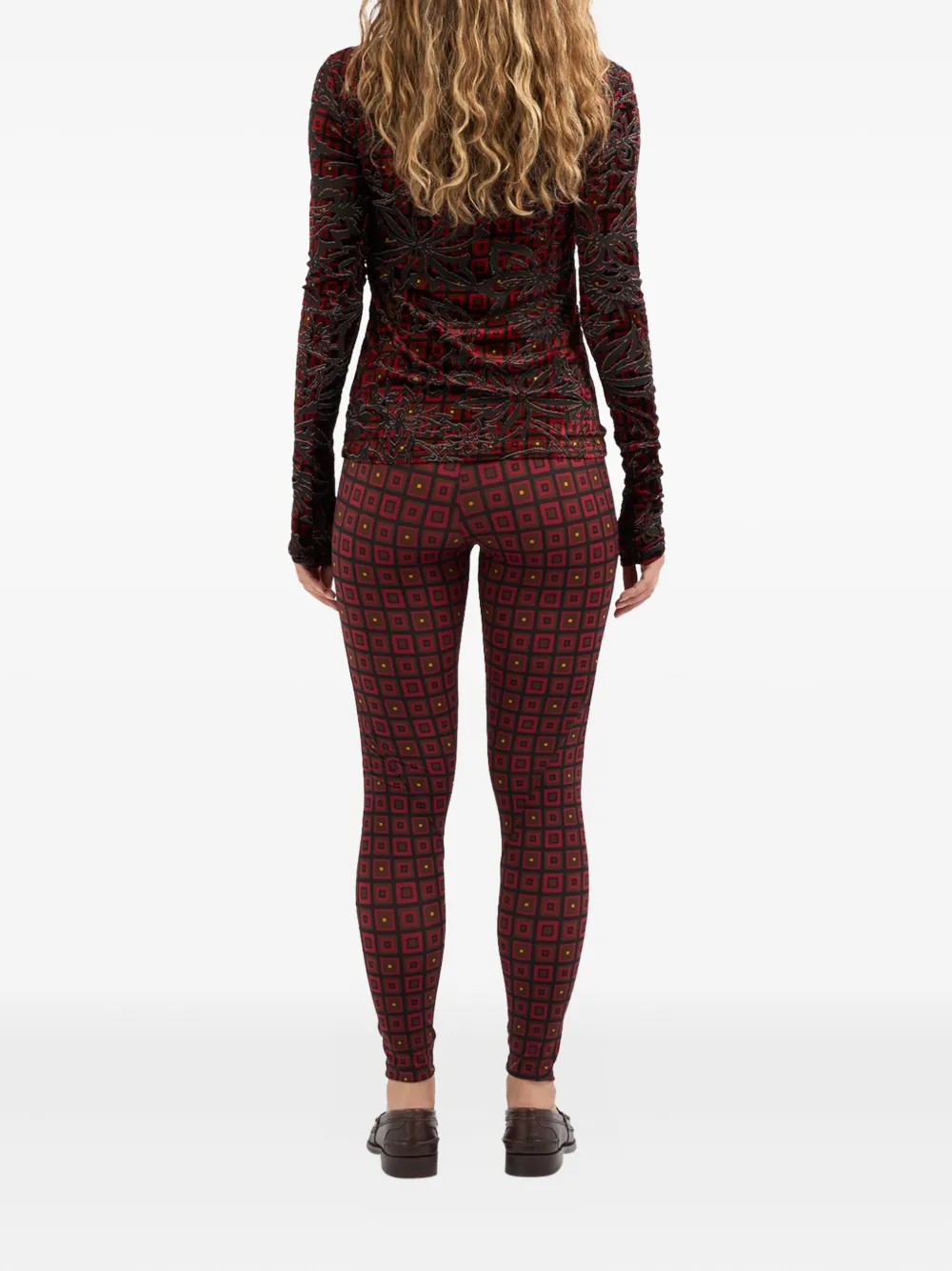 Pierre-Louis Mascia SPIDERMAN geometric-pattern leggings Rood