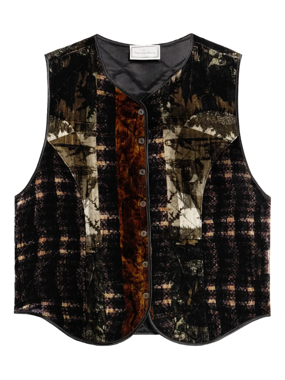Pierre-Louis Mascia patchwork waistcoat Bruin