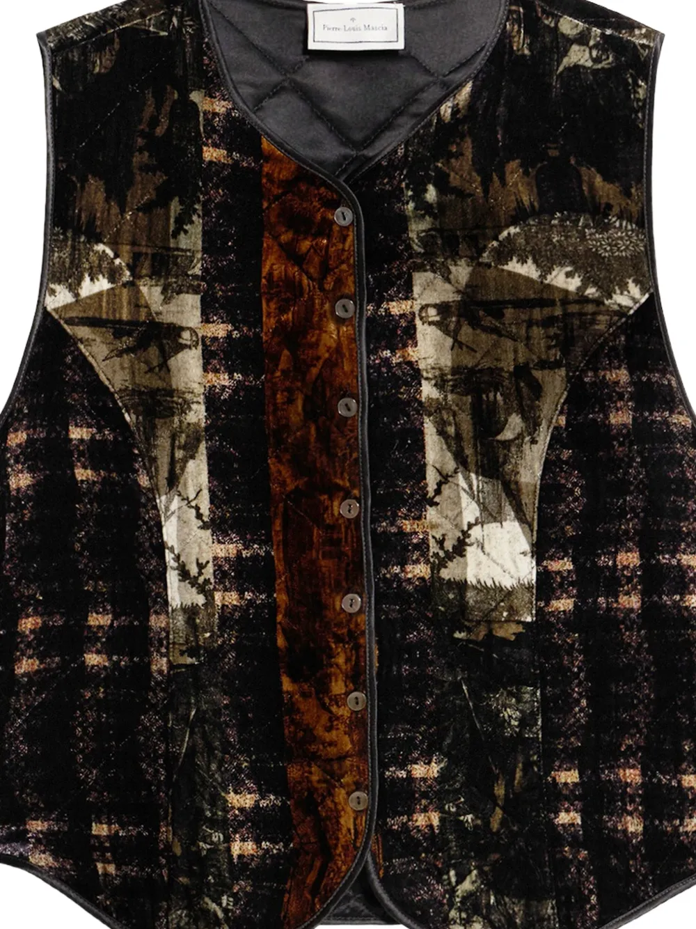 Pierre-Louis Mascia patchwork waistcoat Bruin
